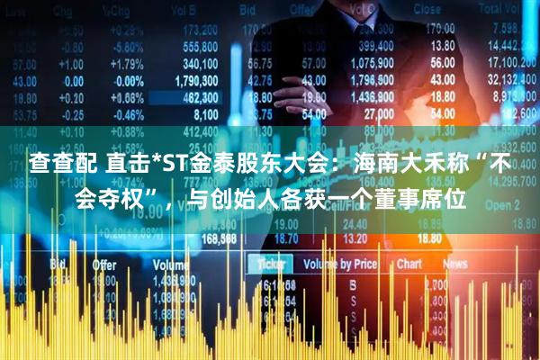 查查配 直击*ST金泰股东大会：海南大禾称“不会夺权”，与创始人各获一个董事席位